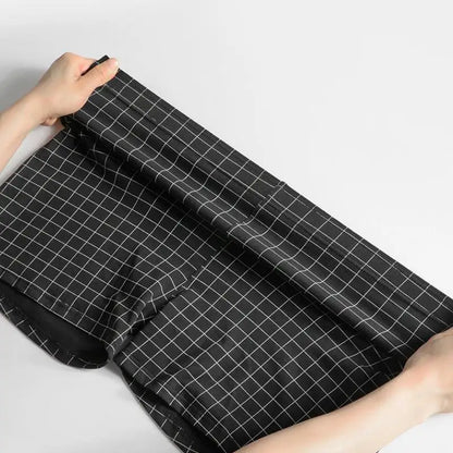 4Pcs Mens Underwear Boxers Shorts Casual Sleep Underpants Homewear Men Panties Striped Plaid Loose Comfortable Underwear