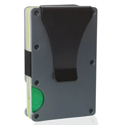 Minimalist Slim RFID Blocking Wallet For Men - Light Weight, Durable &amp; Compact- Aluminum Wallet With Money Clip (Black）