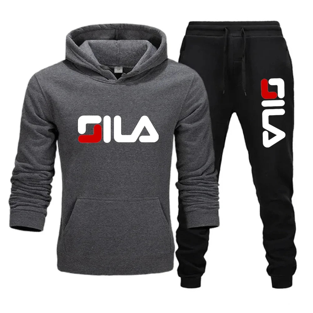 Two-piece sweatshirt, hoodie and casual long pants for men and women in autumn and winter 2025, loose sportswear and fitness set