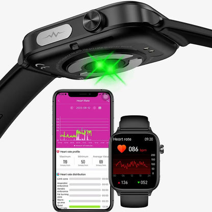 2025 New Smart Watch Diagnosis Blood Lipids Uric Acid Blood Pressure Smartwatch Men ECG+PPG Voice Bluetooth Call Health watch