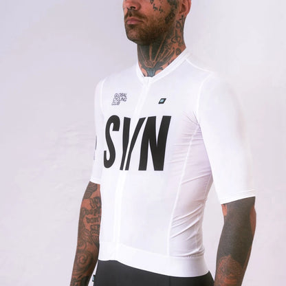 Riding Club Outdoor Leisure Cycling Dinner Entertainment Bicycle Clothing White Summer Short Sleeve jersey and Bib Shorts Set
