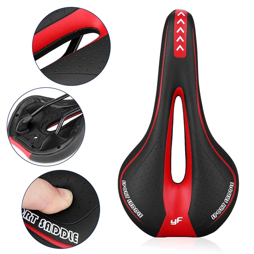 Cycling Seat Saddle Soft Bicycle Pad Saddle Ergonomic Shock MTB Road Bike Silicone Skid-proof Seat Quality Leather Cushion