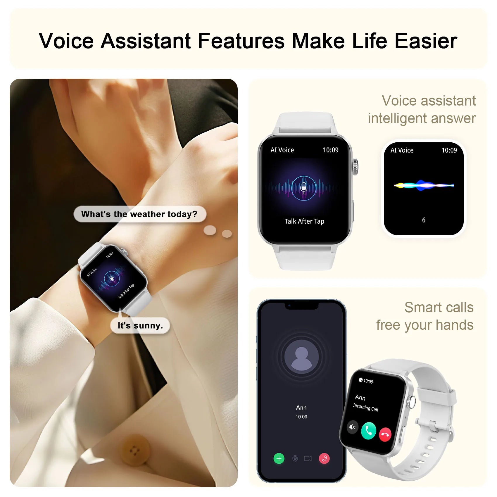 Baolubao Fitness Tracker (Bluetooth Answer/Make Calls),Smart watch for Men Women,1.85&