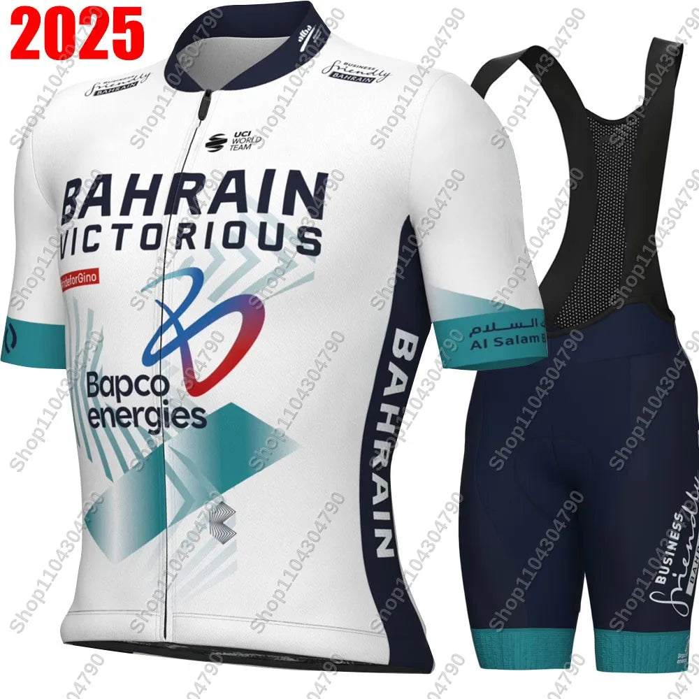 2026 Bahrain Victorious Team Cycling Jersey Set Summer Men Clothing Road Bike Shirts Suit Bicycle Bib Shorts MTB Ropa Maillot