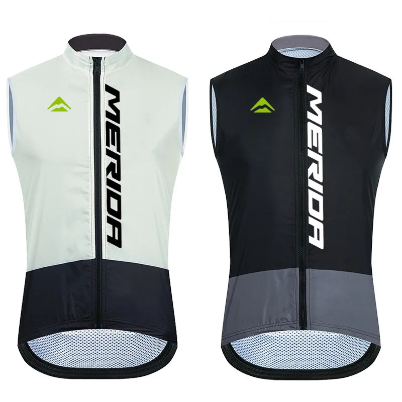 Merida Men Sleeveless Cycling Vest Mesh Ciclismo Lets Undershirt Jersey Windproof Cycling Clothing Gilet Motorcycle Vest