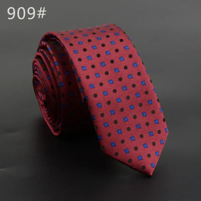 5cm Width Mens Ties New Fashion Plaid Neckties Corbatas Gravata Jacquard Woven Slim Tie Business Wedding Stripe Neck Tie For Men