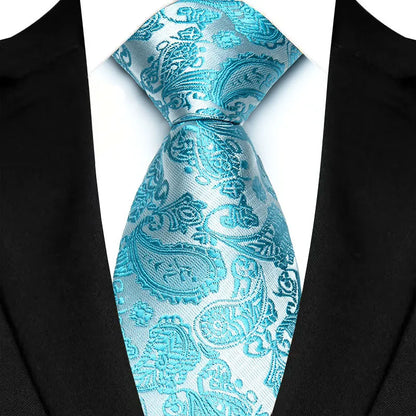 Luxury 8CM Mens Ties Solid Paisley Classic Business Necktie Jacquard Woven Neck ties For Men Groom Wedding Business Party