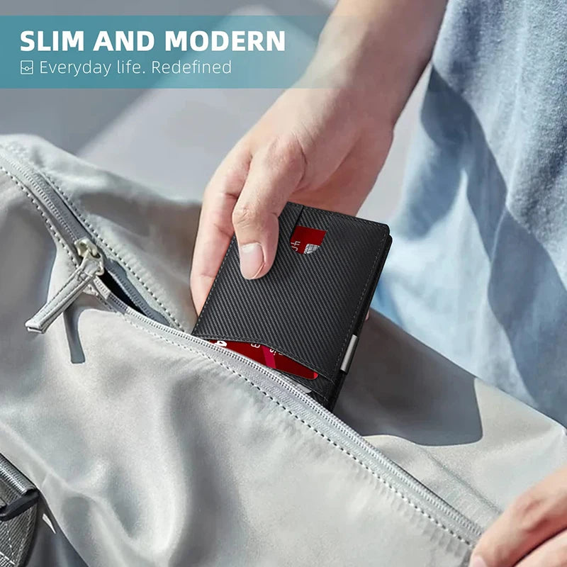 Rfid Carbon Fiber Luxury Men Wallets Money Bag Slim Thin Man Card Holder Wallet for Men Small Short Purse Male Vallet Billfold