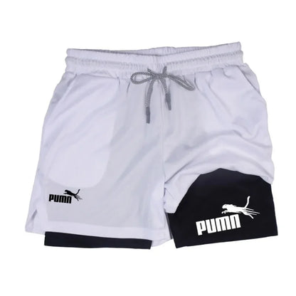 Summer breathable 2-in-1 double-layer shorts men&