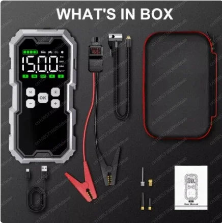 Car Jump Starter With Air Compressor LCD Screen 21800mAh Por