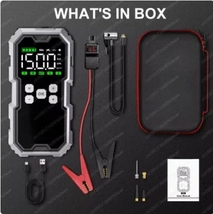 Car Jump Starter With Air Compressor LCD Screen 21800mAh Por