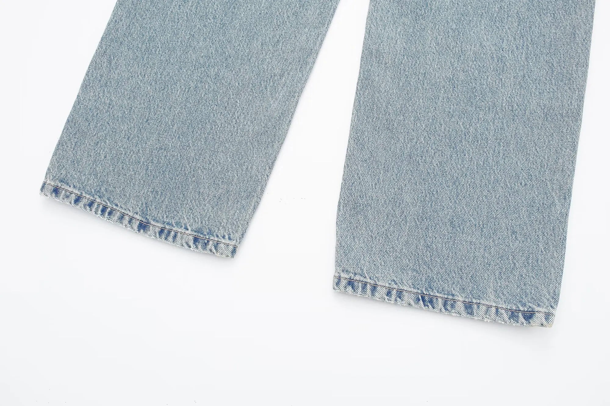 Jeans For Women 2024 Denim Solid Loose Zipper Fly Female Hole Trouser Pockets Wild Basic Commute Woman Wide Leg Long Pant