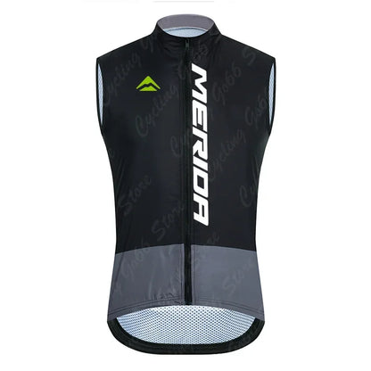 Merida Men Sleeveless Cycling Vest Mesh Ciclismo Lets Undershirt Jersey Windproof Cycling Clothing Gilet Motorcycle Vest