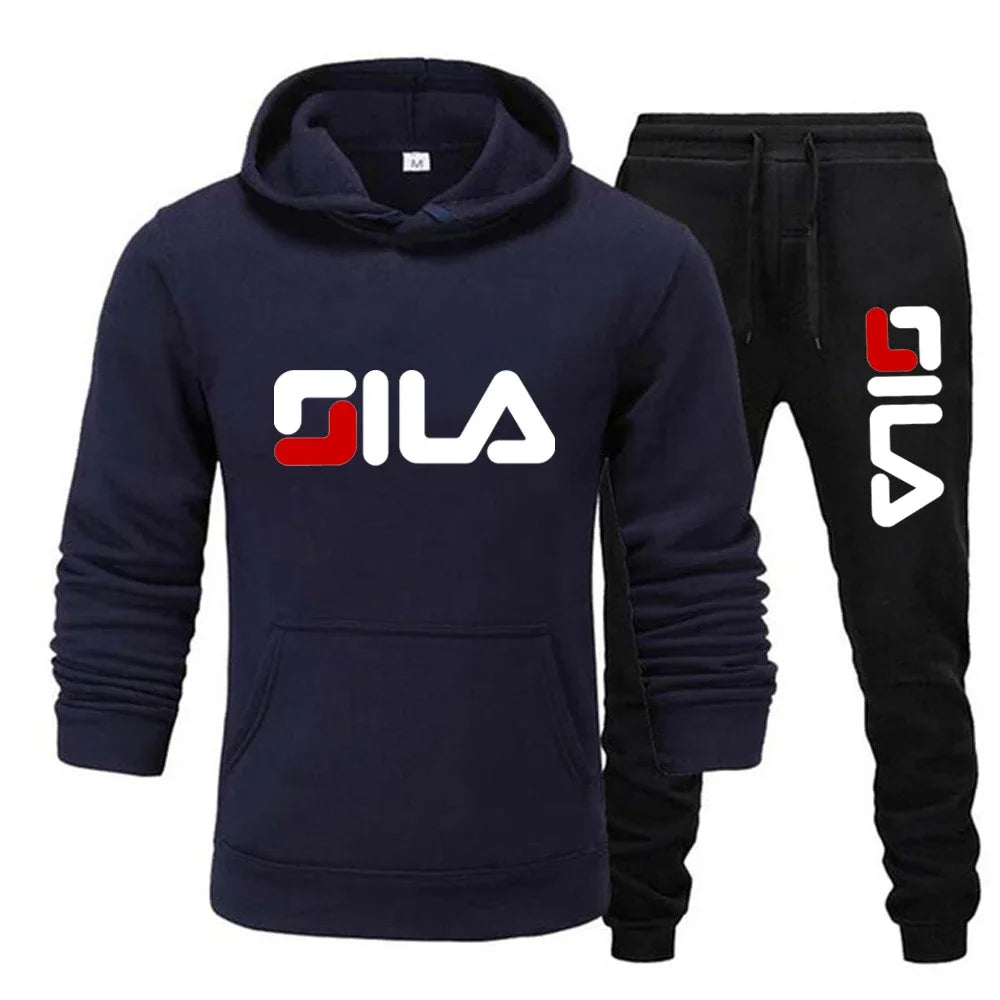 Two-piece sweatshirt, hoodie and casual long pants for men and women in autumn and winter 2025, loose sportswear and fitness set