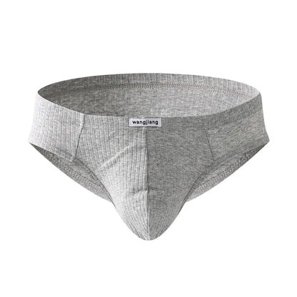 Cotton Briefs Men Sexy Bulge Pouch Underwear Sweat Absorption Underpants Breathable Panties Striped Knickers Male Soft Lingerie