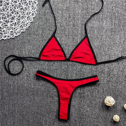Swimsuit Women  European and American Sexy Bikini, Backless, Fresh and Cute, Multi-color Two-piece Swimsuit for Women