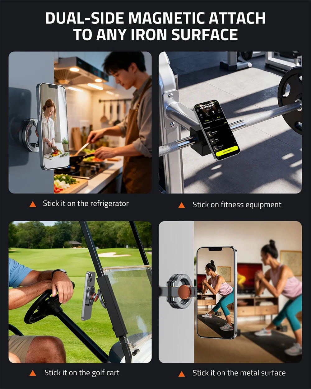 NEW Dual Magnetic Phone Holder with Flexible Spinner Desk &amp; Gym Mount for iPhone 17 16 15 14 Android Magsafe Stress Relief Toy