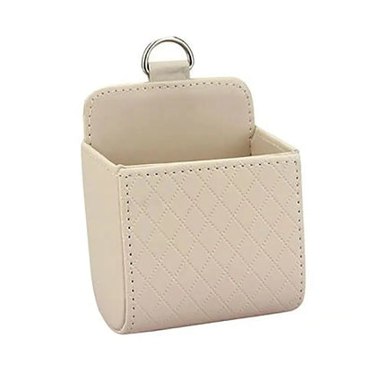 Car Phone Holder Mount Air Vent Hanging Storage Box Car Mobile Phone Bag PU Leather Glasses Organizer Support in Car Accessories