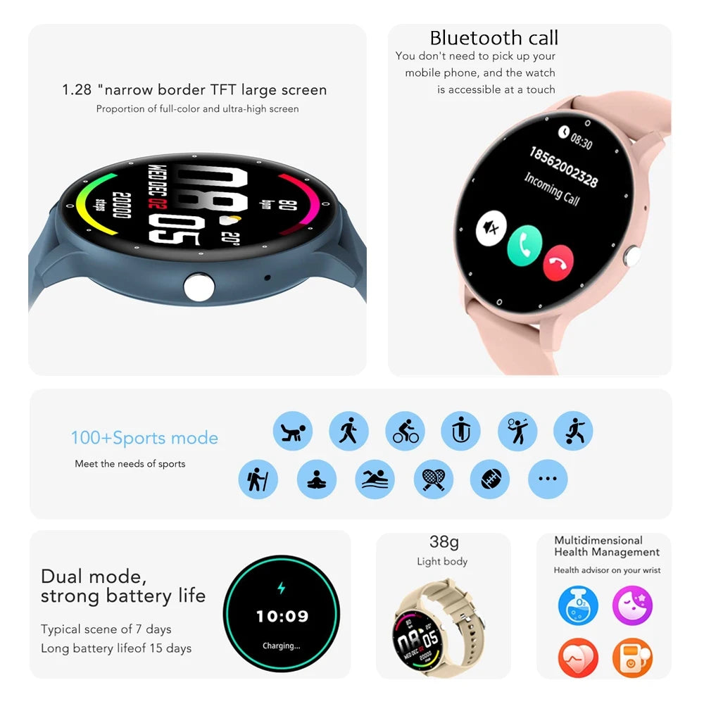 2025 New Sport Smartwatch Men Sports Fitness Wristband IP68 Waterproof Voice Assistant Bluetooth Call SmartWatch For Android IOS