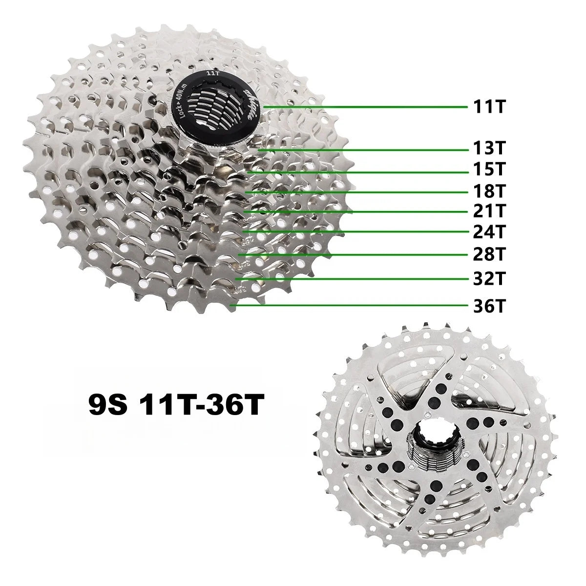 Bike Freewheel,Bicycle Cassette Freewheel 8S(11T-32T)/9S(11T-36T)/10S(11T-42T)/11S(11T-46T)/12S(11T-52T),Cycling Parts
