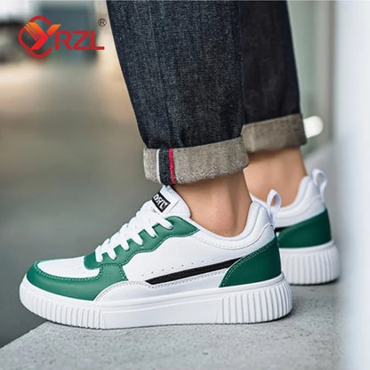 YRZL Mens Sneakers Autumn White Shoes Lightweight Thick Sole Non Slip Skatebaord Shoes Unisex Casual Sports Shoes for Man