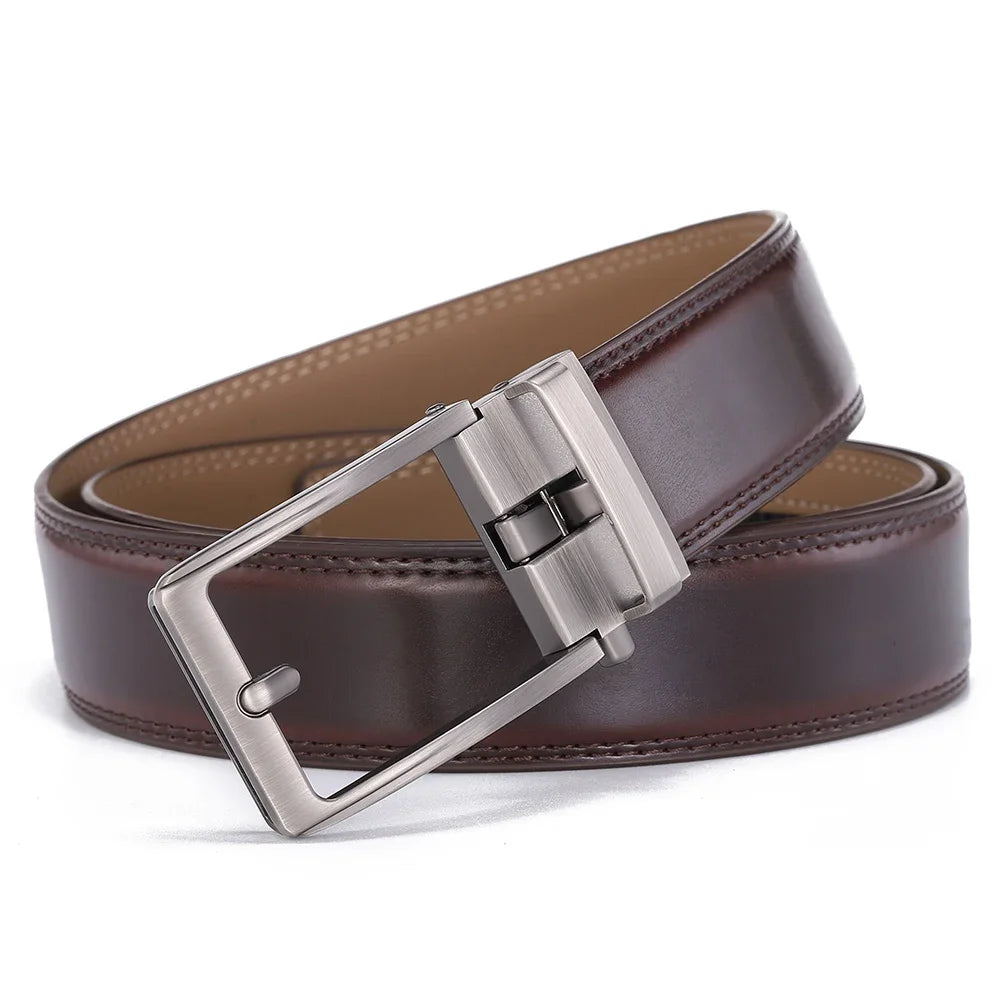 Unisex Click Belts for Men Luxury Brand Designer Fashion Automatic Buckle Genuine Leather Men&