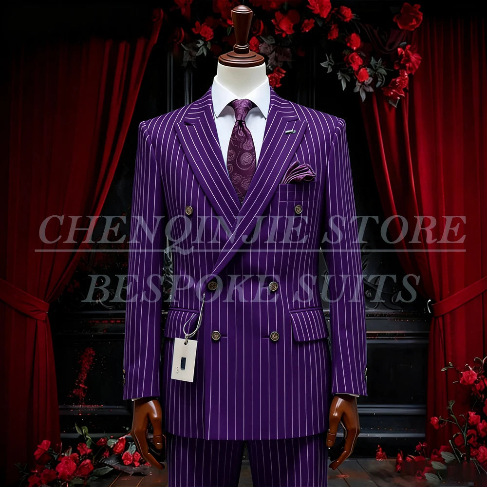 SILIWEYA Double Breasted Business Men&