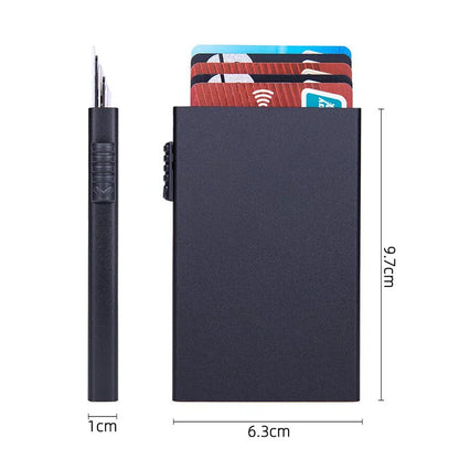 Smart Wallet Credit Card Holder Metal Thin Slim Men Women Wallets Pop Up Minimalist Wallet Small Black Purse Metal Vallet