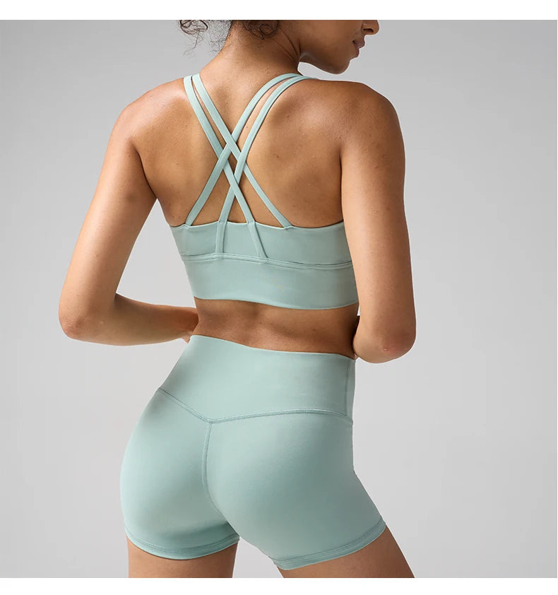 Workout Sportswear 2PCS Piece Female Women Active Wear Sports Tank Top Women Gym Workout Leggings Booty Bum Leggings