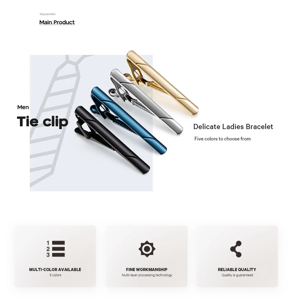 Minimalist Tie Clip For Men Tie Clip To Man Shirt Business Party Gift Box Jewelry Men&