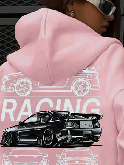 High-end cartoon-printed sports hoodies for European and American women&