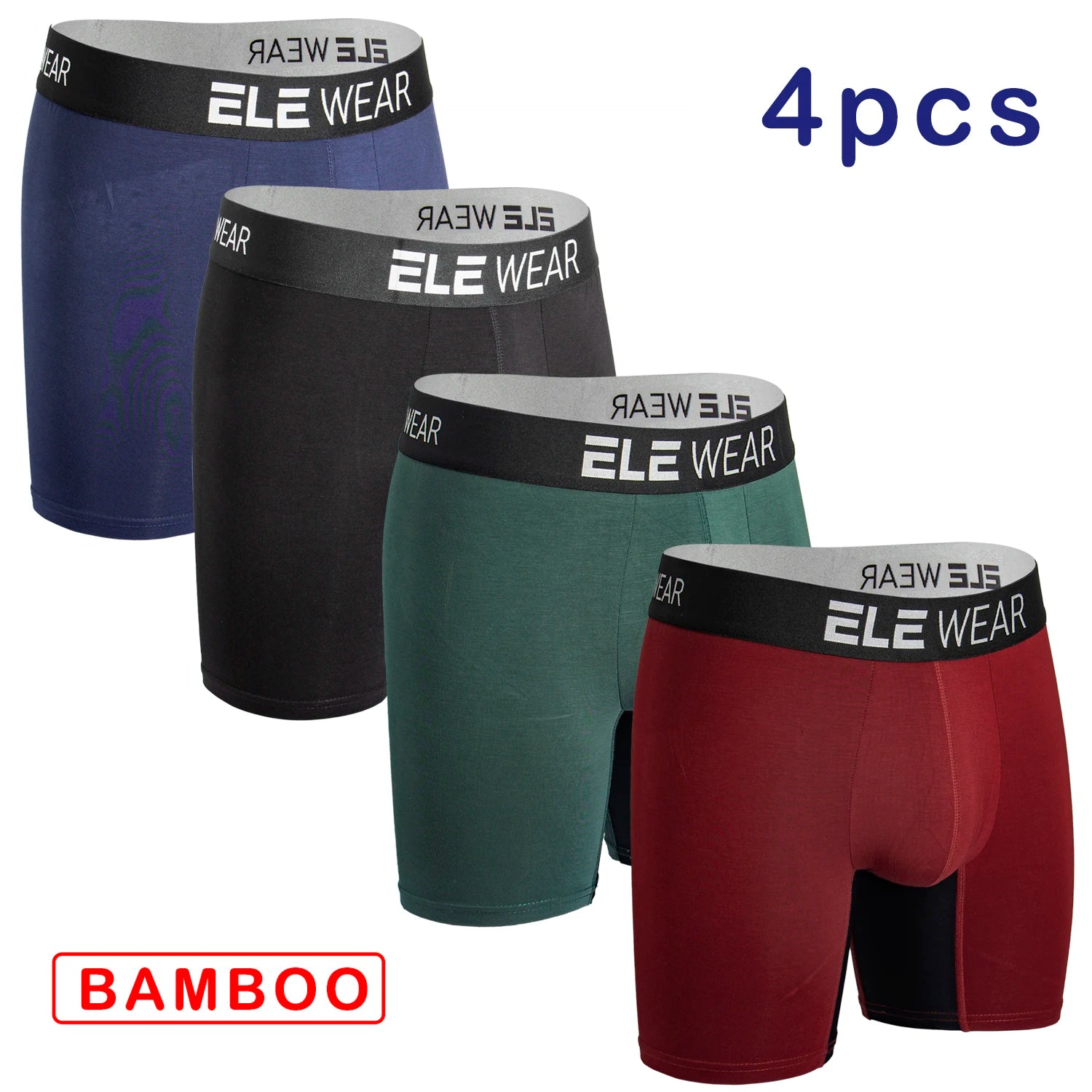 4 pcs Bamboo Men Underwear Boxers Breathable Mens Boxershorts Men&
