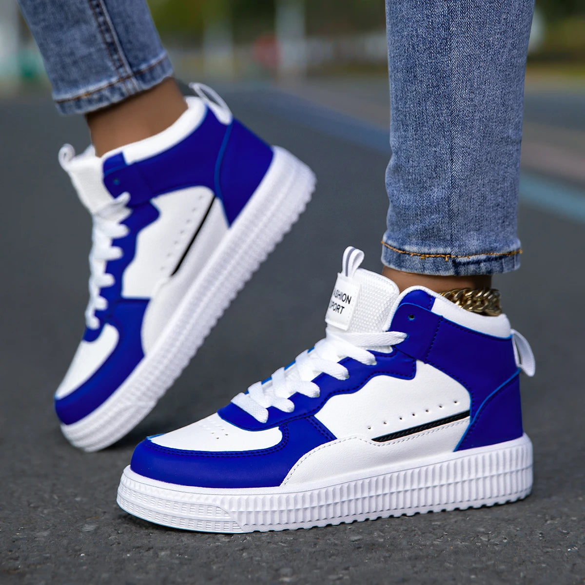 YRZL Women Shoes Skateboarding Shoes for Men Sneakers High Top Lightweight White Black Sports Running Outdoor Casual Shoes Men