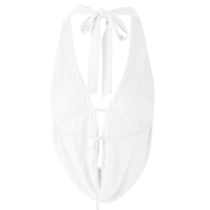 New Women Summer Tank Tops Sexy Solid Color Halter Neck Hollow Out Camisole Tie Backless Bandage Cropped Club Party Bustier Vest