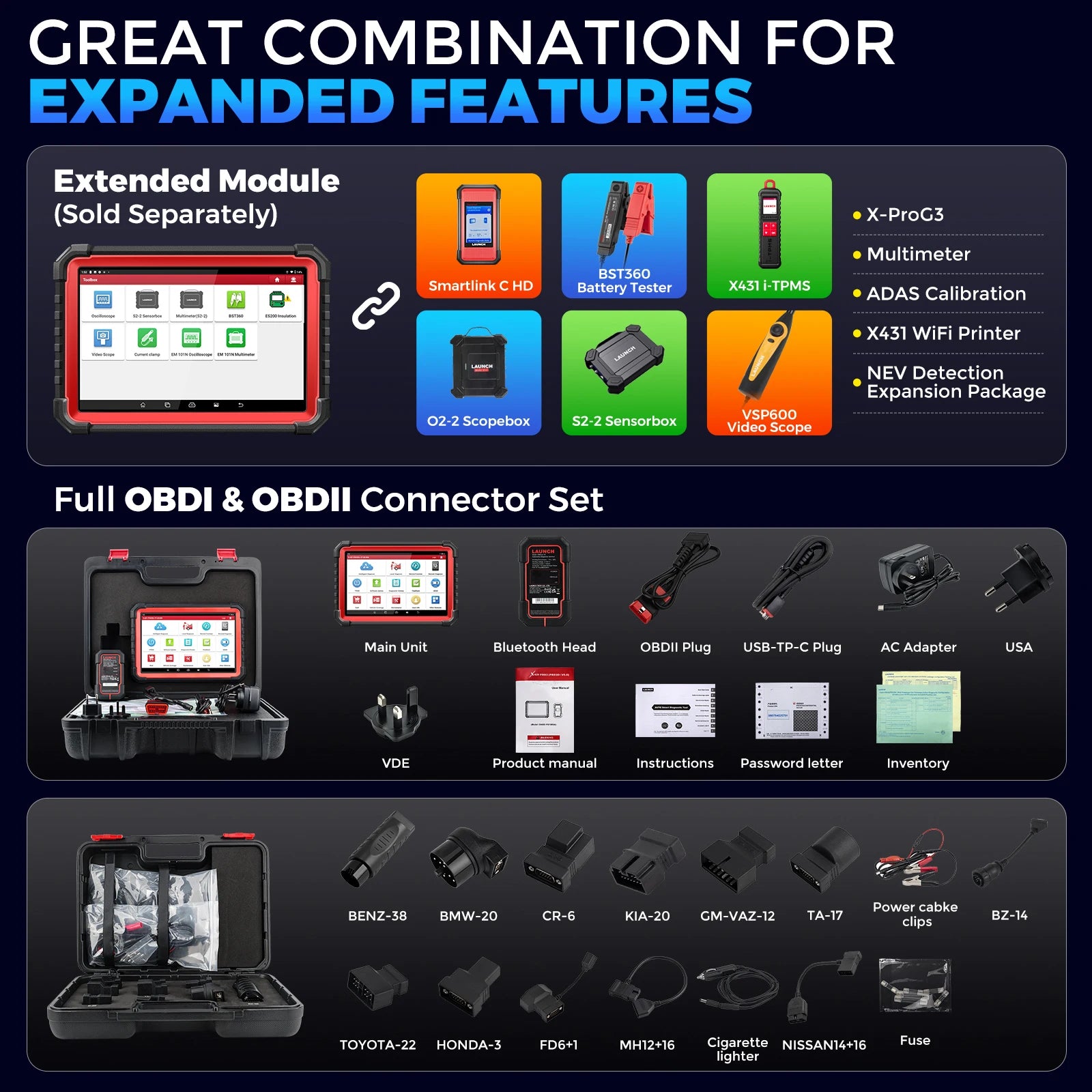 LAUNCH X431 PRO3S+ V5.0 Online Coding Auto Diagnostic Tools Bidirectionnal Control All Service OBD2 Scanner FCA DOIP CANFD