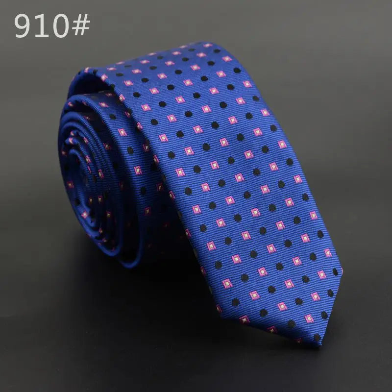 5cm Width Mens Ties New Fashion Plaid Neckties Corbatas Gravata Jacquard Woven Slim Tie Business Wedding Stripe Neck Tie For Men