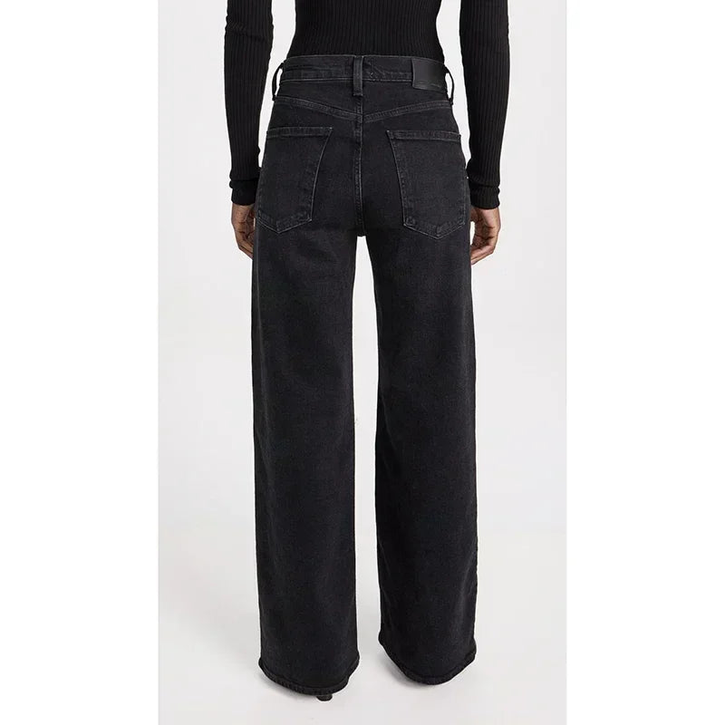 2025 Ins Fashion Jeans Women Comfortable High Waisted White Jeans Girls Thin Stretch Denim Pants Female Straight Leg Trousers