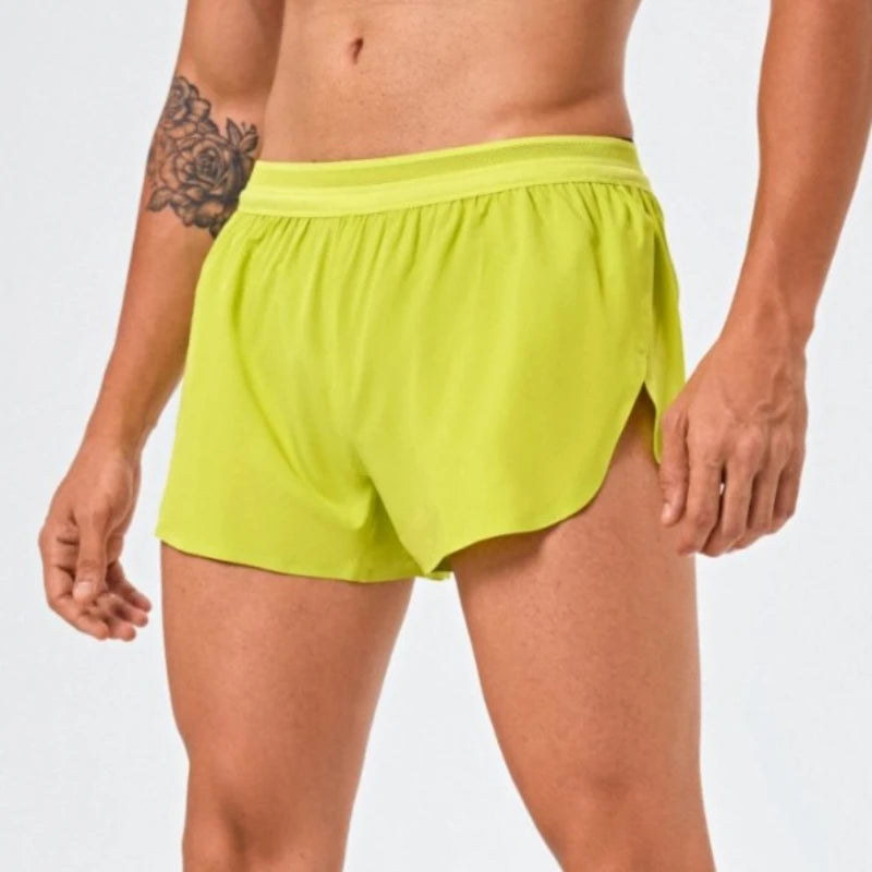 Men Marathon Racing Gym Sports Shorts Anti-escaping Lining Quick Dry Workout Training Fitness Jogging Short  Arrow Pants