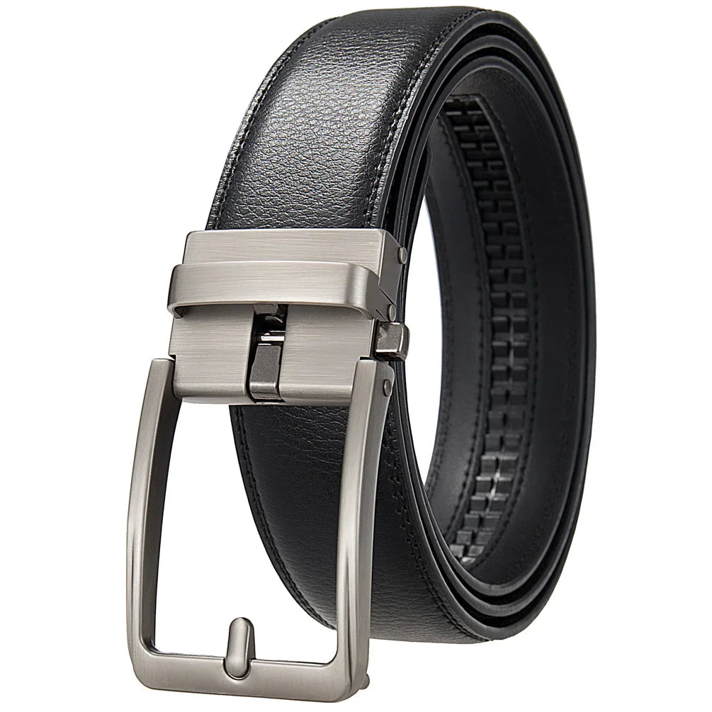 Click Belts for Men Luxury Brand Designer Fashion Automatic Buckle Genuine Leather Men&