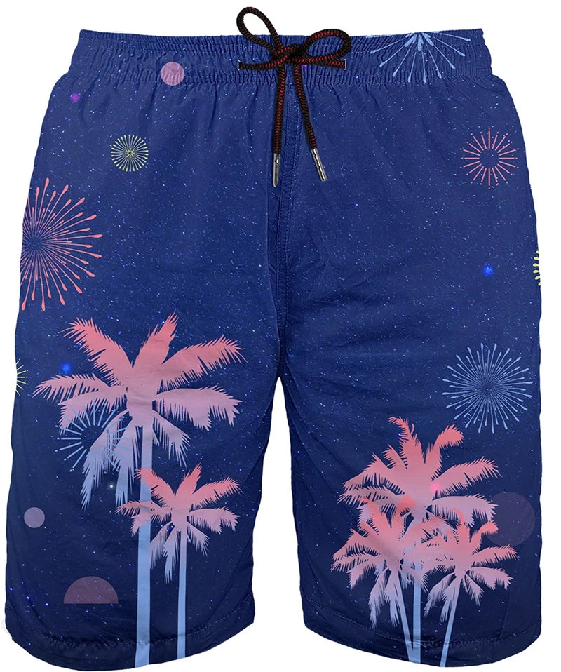 Summer Painting Art 3D Printing Mens Swimwear Swim Shorts Trunks Beach Board Shorts Swimming Pants Swimsuits Running Sports Mens