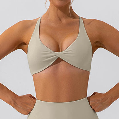 Sexy Gym Top Women Crease Sports Bra Running Back Cross Yoga Bra Breathable Sports Underwear Women Fitness Workout Top Women