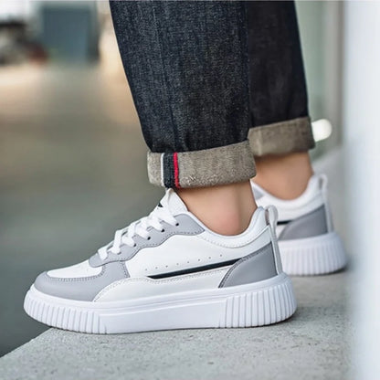 YRZL Mens Sneakers Autumn White Shoes Lightweight Thick Sole Non Slip Skatebaord Shoes Unisex Casual Sports Shoes for Man