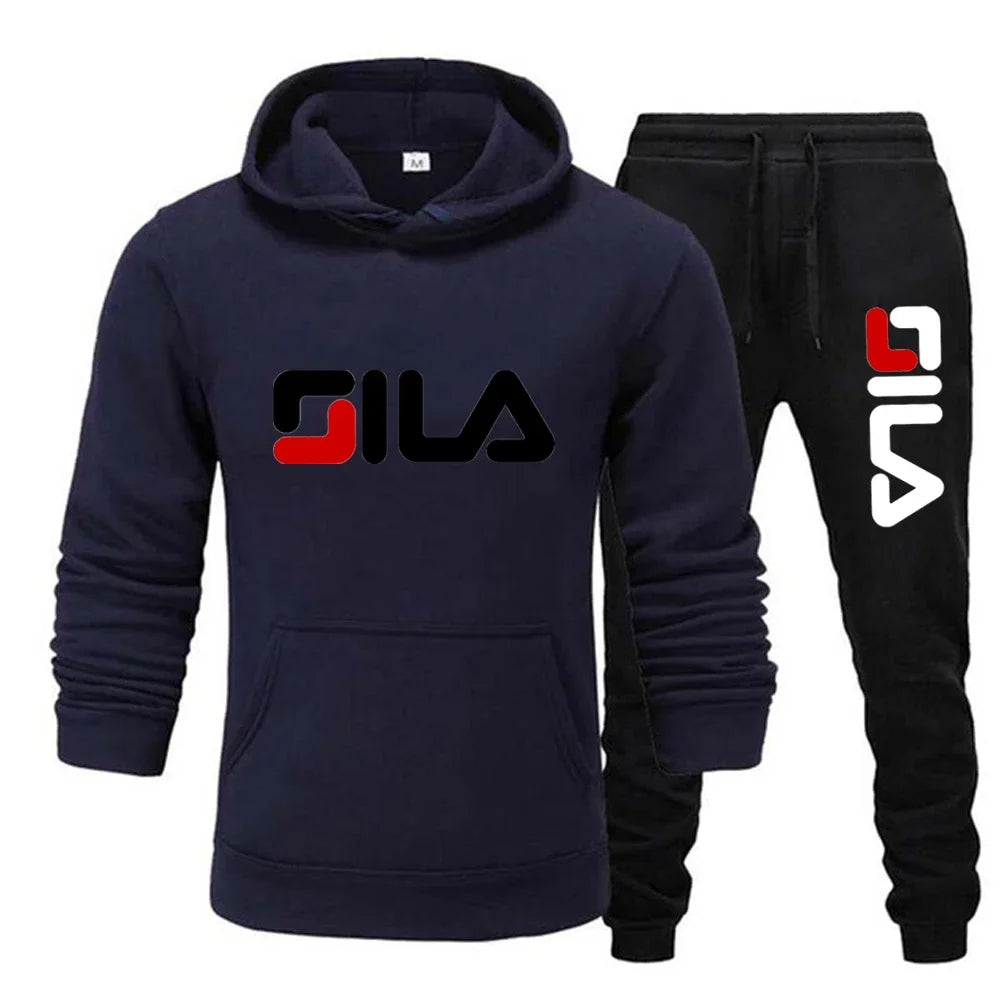 Two-piece sweatshirt, hoodie and casual long pants for men and women in autumn and winter 2025, loose sportswear and fitness set
