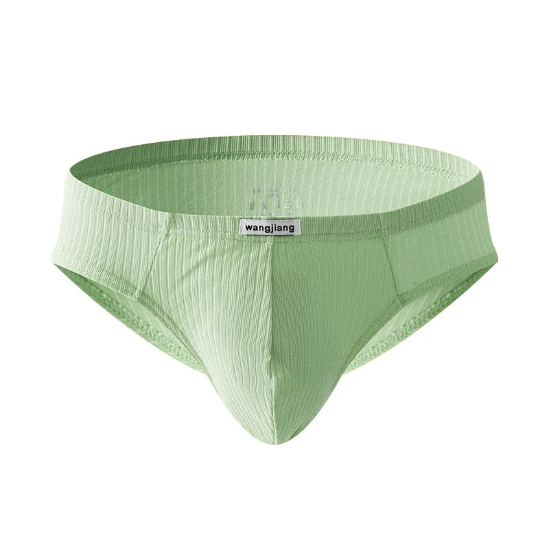 Cotton Briefs Men Sexy Bulge Pouch Underwear Sweat Absorption Underpants Breathable Panties Striped Knickers Male Soft Lingerie