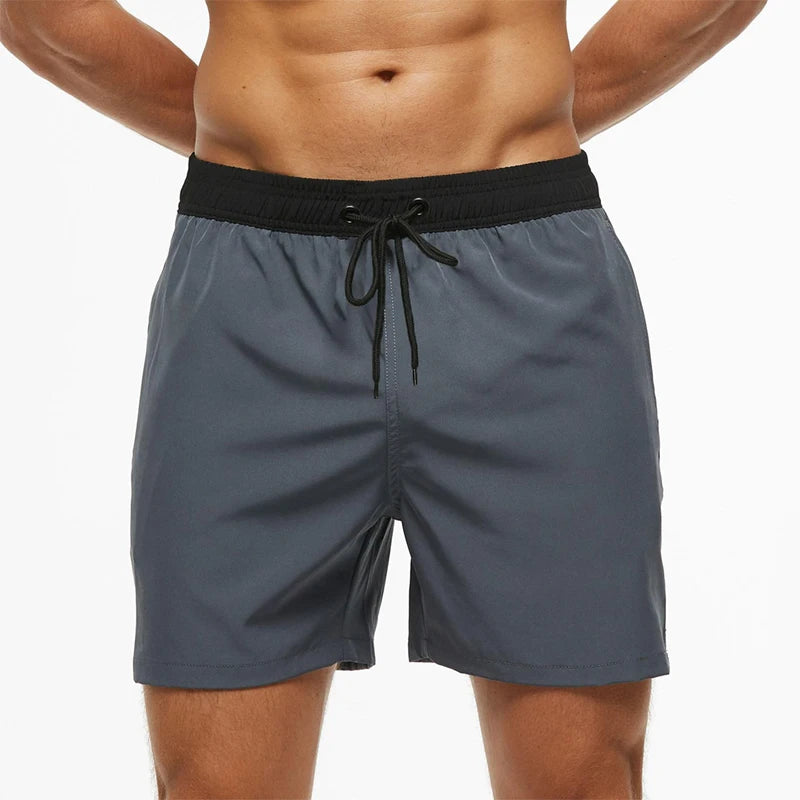 Datifer Summer 2026 Mens Shorts Solid Color Gym Mesh Liner With Zipper Pockets Beach Quick Dry Bermudas Masculina Swimsuits