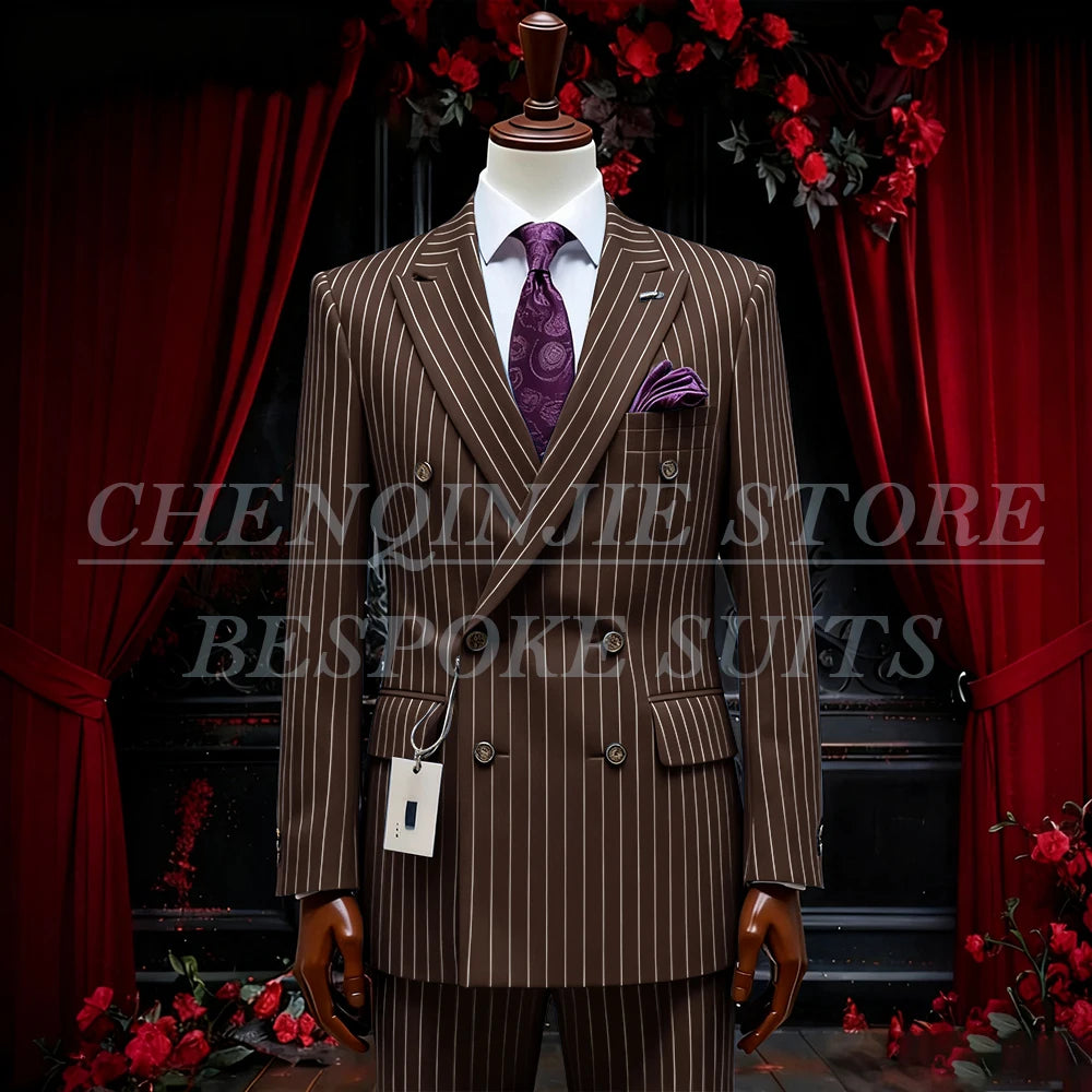SILIWEYA Double Breasted Business Men&