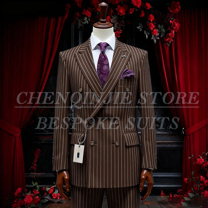 SILIWEYA Double Breasted Business Men&