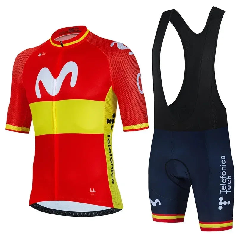 Movistar Pro Team Summer Cycling Jersey Suit Men&