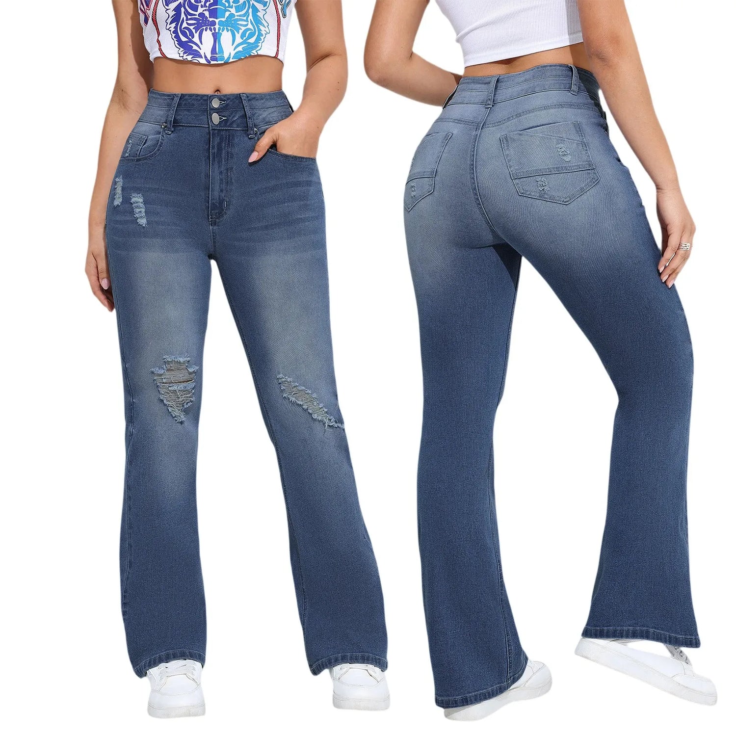 Flared Jeans For Women Bell Bottom Jeans For Women Straight Leg Jeans For Women Plus Size Work Pants Baggy Jeans Pantalones Muje