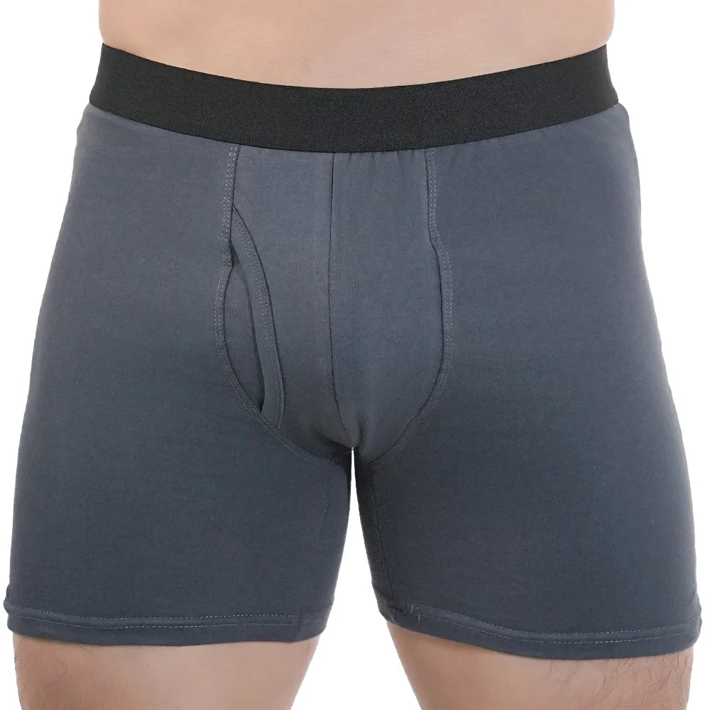 Mens Long Boxer Briefs Youth Sports Underwear Cotton Underpants Breathable Stretch Panties Plus Size Boxers Shorts Mens Gifts